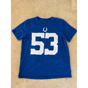 Nike Colts Leonard #53 Tee Shirt Mens Size G Blue Cotton Sportswear J3